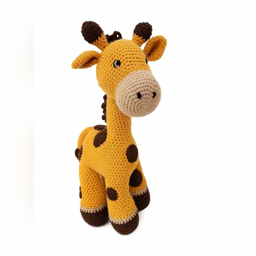 Handmade Yellow Giraffe Crochet Toy